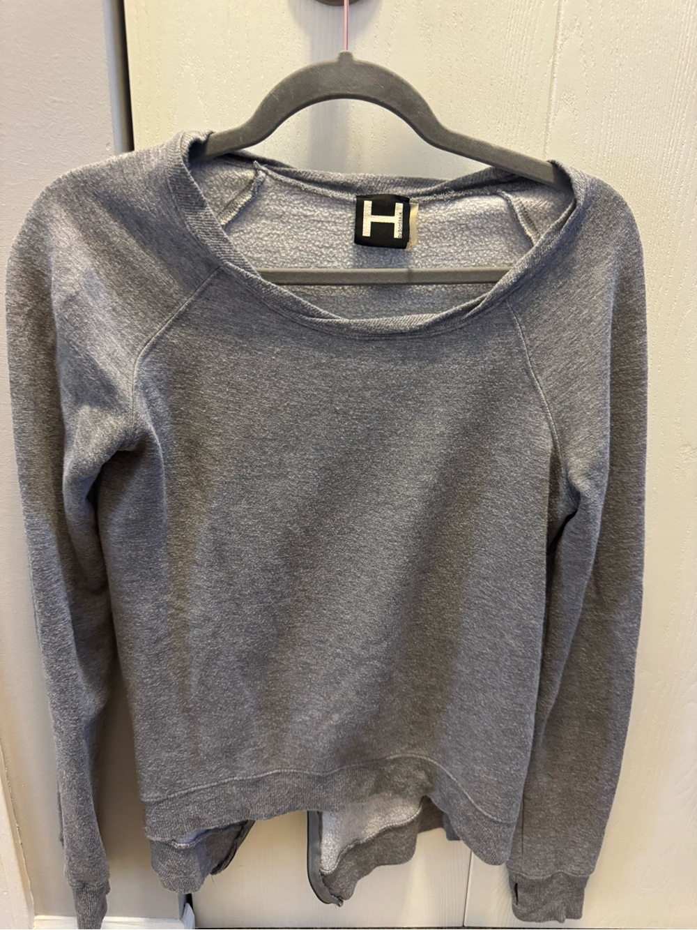 Bordeaux Gray Scoopneck Crew Sweater
